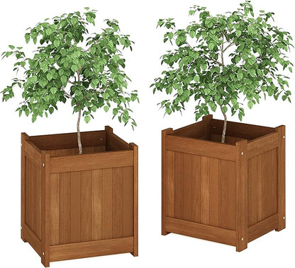 Furinno 2-FG16450 Tioman Hardwood Flower Box, Two-Pack, Natural
