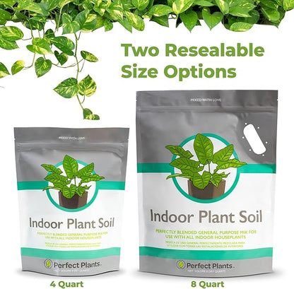 Perfect Plants Indoor Plant Soil 4qt | Perfectly Balanced Potting Mix | Gardening Substrate for All Varieties of Live houseplants