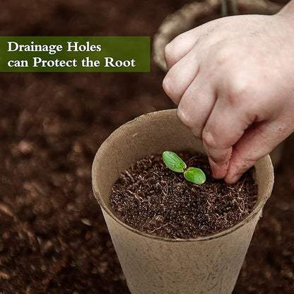 300 Pieces Peat Pots Seed Starters 3.15 Inch Peat Pots Round Biodegradable Seed Starting Pots with 300 Plant Labels, Planter Nursery Pots with Drainage Holes for Vegetable Seed