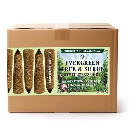 The Old Farmer's Almanac Evergreen Tree & Shrub Fertilizer Spikes, 10-4-10 (72 Spikes - 18.0 Lbs)