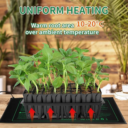 Seedling Heat mat | 2 Pack | Durable Waterproof | Heat Mats for Seed Starting,Seed Germination Heating Mat 10 x 20.75 Inch