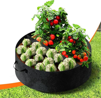 50 Gallon Grow Bags- 3x1ft Fabric Raised Garden Beds for Outdoor, Use for Herbs Breathable & Sturdy Planter Box, Round Plant Growing Container Raised Flower Bed