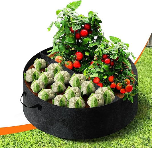 50 Gallon Grow Bags- 3x1ft Fabric Raised Garden Beds for Outdoor, Use for Herbs Breathable & Sturdy Planter Box, Round Plant Growing Container Raised Flower Bed