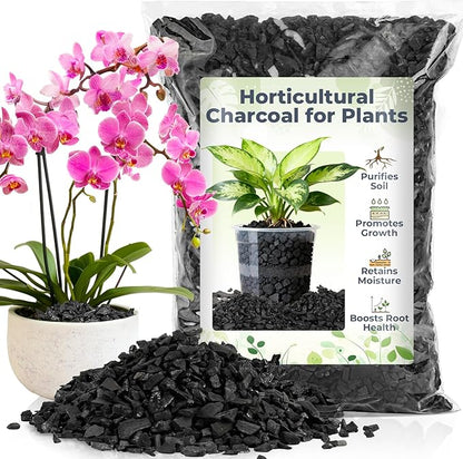 Sukh Horticultural Charcoal for Plants - 1Qt. Natural Earth Regulated Supplement for Potting Soil Indoor Plants, Organic Biochar, Succulent Soil, Paphiopedilum, Bonsai, Terrarium