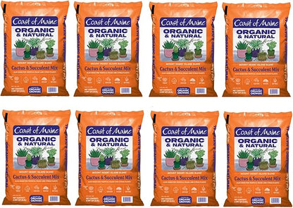 Coast of Maine Mount Desert Island Blend, 8qt (Pack of 8) Organic and Natural, Cactus and Succulent Mix - Tropical Palms and Citrus Plants