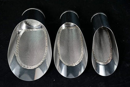 3 Pcs Set Japanese Stainless Bonsai Soil Scoop w/Mesh - Potting & Mixing Tool (U-4)