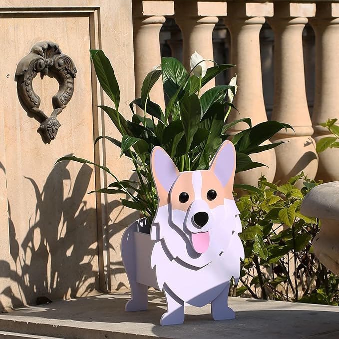 Corgi Gifts for Corgi Lovers, Corgi Dog Planter Plant Pot, Cute Dog Flower Pot for Garden Decoration, Corgi Shape Plant Container Holder for Outdoor Indoor Stuff Gift Small Corgi