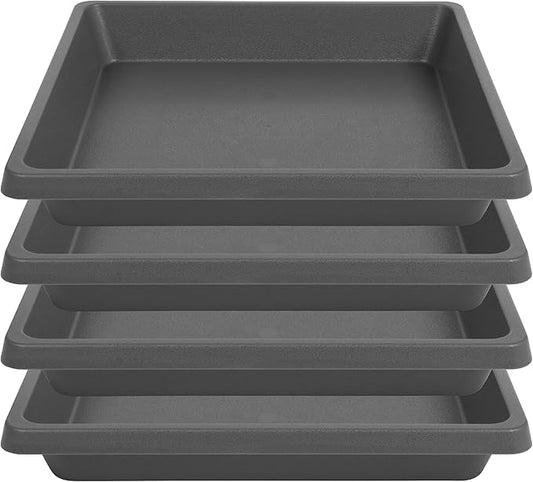 Plant Saucer 12 Inch Square 4 Pack, Plastic Plant Drip Trays, Plant Saucers for Indoors and Outdoors, Flower Pot Saucers, Saucers for Potted Plants, Planter Saucer, Plant Water Catcher Trays for Pots