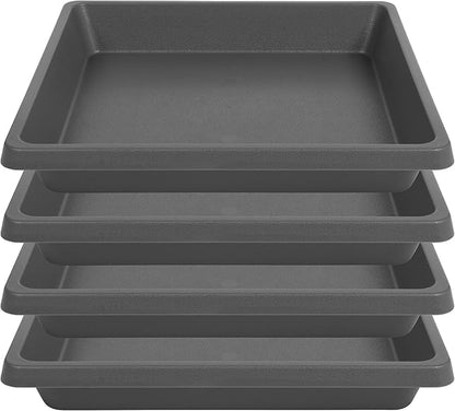 Square Plant Saucer 10 Inch 4 Pack, Plant Drip Trays and Flower Pot Saucers，Doubles Plant Water Catcher Tray, Plant Trays for Indoors No Holes, Plant Drainage Tray Saucers for Potted Plants