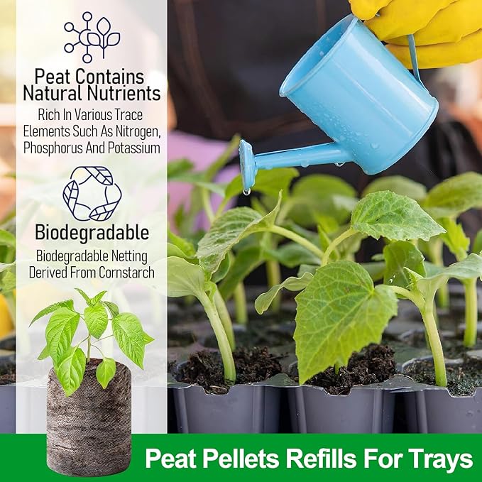 Legigo 50 Pcs 30mm Peat Pellets Seed Starter Soil Pods- Seedling Soil Peat Pods for Seed Starting, Compressed Seed Pod Root Starter Plugs for Garden Plant Cuttings Planting Herb Flower and Vegetables