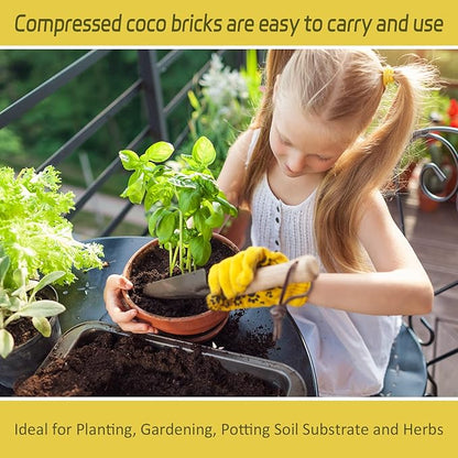 Legigo Pack of 1 Organic Coco Coir Bricks- 100% Natural Compressed Coco Peat Brick Coconut Fiber Substrate with Low EC& pH Balance, Coir Plant Soil Enhance Root Growth for Herbs, Flowers, House Plants