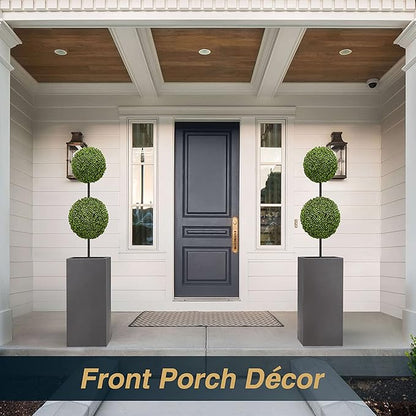 Wallowa Metallic Heavy Tall Outdoor/Indoor Planter Box, Seamless Metal Planter, Rectangular, 14”Lx14”Wx30”H, 25 Pounds, Dark Gray, No Assembly, 1 Pack