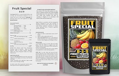 Fertilizer Commercial Grade | Fruit Special 8-3-9 | 1 Pound | Custom Professional Mix Blend | Macronutrients & Micronutrients | Tropical Fruit Plants & Trees | Flowering Post-Harvest Recovery Formula