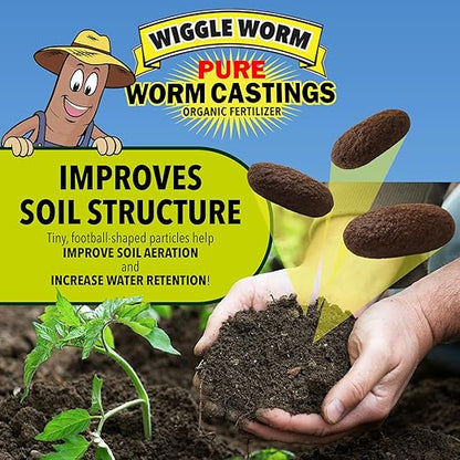 100% Pure Organic Mineral-Dense Worm Castings Fertilizer, 30lbs - Improves Soil Fertility and Aeration for Growing Better Houseplants, Vegetables, and More, Pack of 2