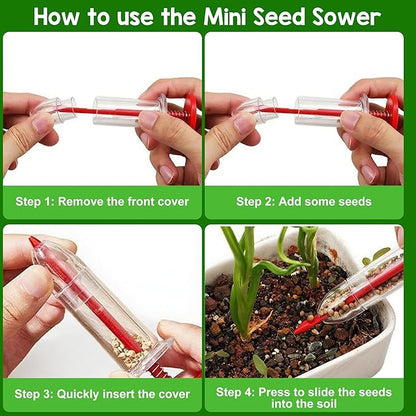 7 Pcs Seed Spreader Set, 2025 Upgraded Mini Seed Dispenser, Garden Seed Planter Tool, Hand Held Seed Spreader for Manual Gardening with 12-Hole Dibber, Multifunctional Spacer Gardening Tools