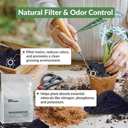 Old Potters Premium Biochar Soil Enhancer – 100% Organic Charcoal Amendment for Improved Soil Health and Plant Growth (24 Quarts)