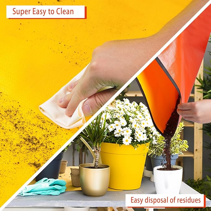 Large Potting Mat for House Plants Transplanting and Soil Mix Control Waterproof RepottingTray Gardening Tools Plant Gifts for Plant Lovers (39.5"X31.5")
