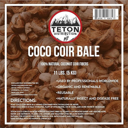 11 LBS of Coco Coir Potting Soil for Indoor Plants and Outdoor Plants. The Most Natural Coco Coir Bricks Available! The Coconut Coir Potting Mix is Great for Microgreens Growing Kit.