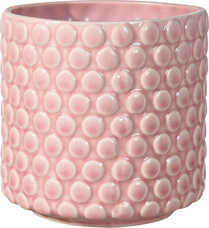 Bloomingville 5 Inch Stoneware Flower Pot with Polka Dots - Rose Planter for Succulents Plants, Colorful, 5"