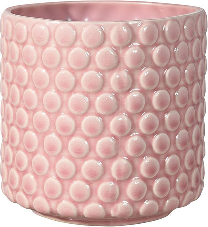 Bloomingville 5 Inch Stoneware Flower Pot with Polka Dots - Rose Planter for Succulents Plants, Colorful, 5"