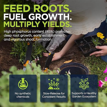 Supply Solutions | 0-45-0 Triple Superphosphate with 13.5% Calcium | High Phosphorus Bloom Booster Fertilizer for Indoor Plants, Flowers, Orchids, Citrus, Lawns, Vegetables & Fruit Trees (40 Pounds)
