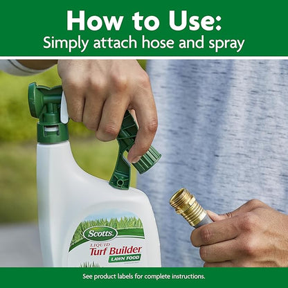 Scotts Liquid Turf Builder 2 Step Lawn-Care with Plus 2 Weed Control and Food, Liquid-Weed and Feed and Fertilizer, 32 oz.