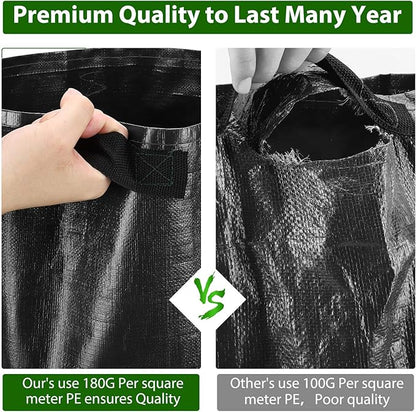 JJGoo Potato Grow Bags, 4 Pack 10 Gallon with Flap and Handles Planter Pots for Onion, Fruits, Tomato, Carrot - Black