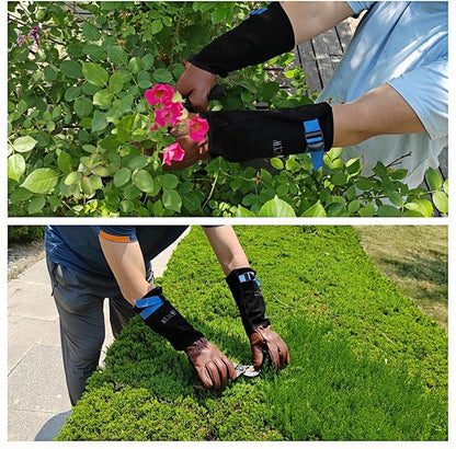 Womens/Mens Gardening Gloves for Rose and Cactus Handling,Cow Leather Garden Gloves Women/Men Thorn Proof