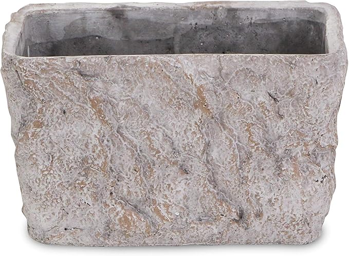 Cheung's Rectangular Cement Ceramic Planter, Gray