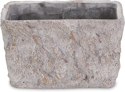 Cheung's Rectangular Cement Ceramic Planter, Gray