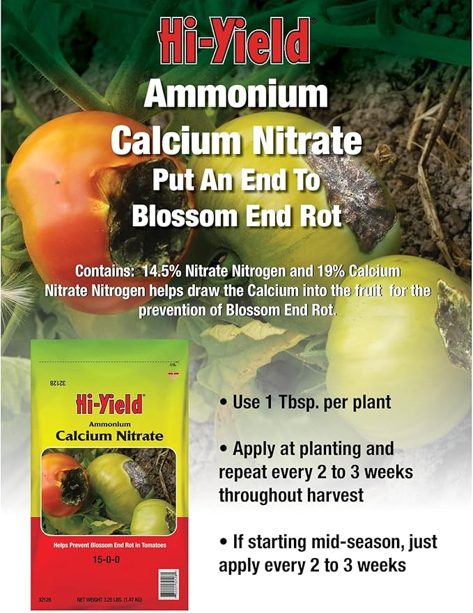 Hi-Yield (32128) Ammonium Calcium Nitrate 15-0-0, Helps Precent Blossom End Rot in Tomatoes (3.25 lbs.)