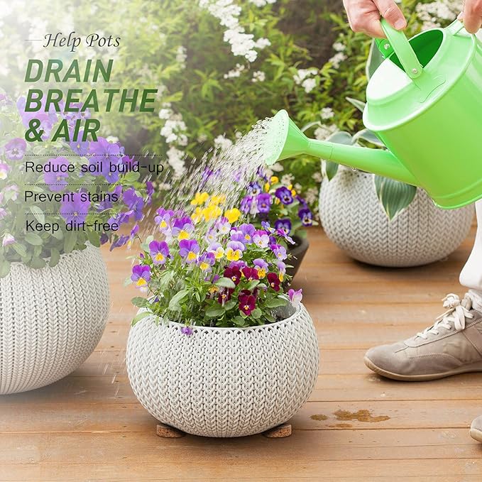 30 Pieces Invisible Plant Pot Feet Risers with Non Slip Surface Indoor Outdoor Solid Corkwood Planter Pot Lifters for Plants Flowers