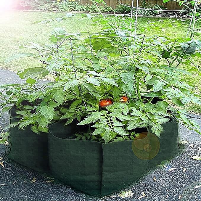 3 Pack Plastic Raised Garden Bed, 4 Grids Square Grow Bags PE Vegetable Planter Bags for Vegetables Durable Planter Box with Drainage Hole Rectangle Container Gardening for Herbs, Flowers