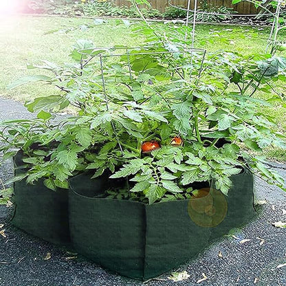 3 Pack Plastic Raised Garden Bed, 4 Grids Square Grow Bags PE Vegetable Planter Bags for Vegetables Durable Planter Box with Drainage Hole Rectangle Container Gardening for Herbs, Flowers
