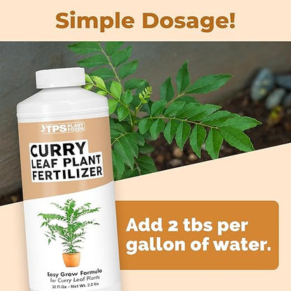 Curry Leaf Fertilizer, Complete Liquid Curry Leaf Plant Food, 32 oz (1 Quart)