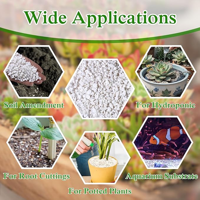 Halatool Soil Amendment 20QT Perlite for Plants Gardening Indoor Natural Potting Soil Mix Additive for Holding Moisture Aeration Drainage