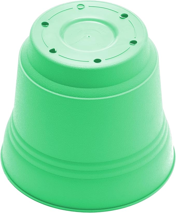 Bloem Saturn 10" Mint Green Round Resin Planter Pot with Snap-in Saucer for Indoor and Outdoor Gardening