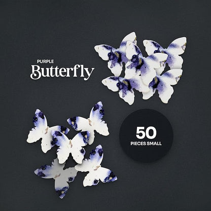 50pcs Small Purple Butterfly Seed Paper – Plantable & Writable Wildflower, Gift for Mom This Mother’s Day, Use for Shower Favors, Weddings, Party Favors or Life Events