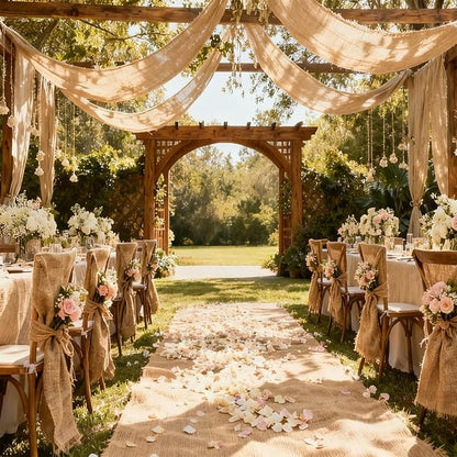 40'' x 30 Feet Burlap Fabric Roll 10 Yard, Natural Jute Fabric for Winter Tree Wrap Plant Covers Freeze Protection with 164 Feet Jute Rope, DIY Rustic Wedding Garden Outdooor Christmas Decoration
