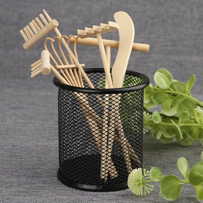 18 PCS DIY Sand Zen Garden Tools, Mini Zen Garden Rake Sets for Serenity and Spiritual Meditation, Tasteful and Elegant Zen Garden Accessories for Home Decor, and Father or Mother's Gift, by GNIEMCKIN
