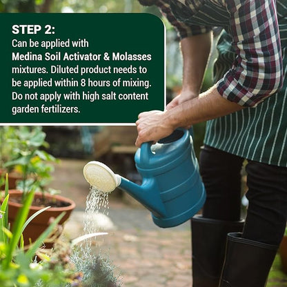 Medina Beneficial Microbes - Enhance Soil Nutrient & Health with Natural Blend, Ideal for Home Gardens, Concentrated 4oz Jar - Treats up to 24,000 sq ft, Sustainable, Long Shelf Life