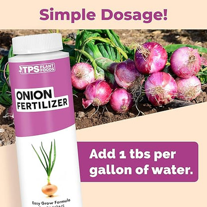 Onion Fertilizer for Onion Plants, Also Great for Garlic, Shallots, and Other Alliums, Liquid Fertilizer by TPS Plant Foods, 8 oz (250mL)