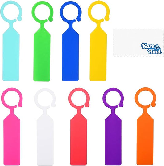 Plastic Garden Hanging Plant Tags 100pcs 11x2.5cm - Kare & Kind 100x Ring Tag Hanging Plant Labels - Colorful Plastic Plant Hook and Tree Tags