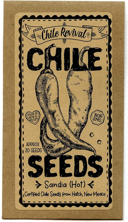 Hatch Chile Seeds from Chile Revival - Hatch Classic 3 Pack - 20 Seeds of Each 60 Total - NuMex 6-4 (Mild), Big Jim (Med-Hot), Sandia (Hot)