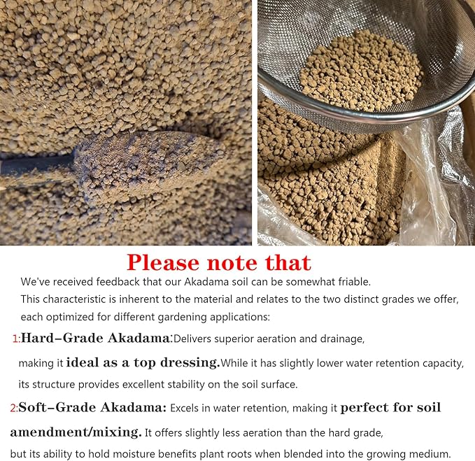 Horticultural Akadama Soil - Cactus Bonsai Succulent Soil Additive for Plants, Landscaping, Vase Fillers (10 LB, 1/8 inch Soft-Grade Akadama)