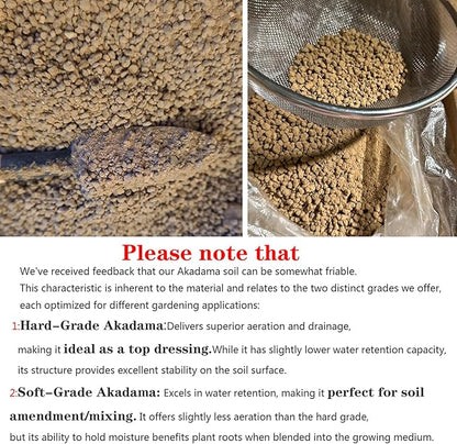 Horticultural Akadama Soil - Cactus Bonsai Succulent Soil Additive for Plants, Landscaping, Vase Fillers (10 LB, 1/4 inch Soft-Grade Akadama)