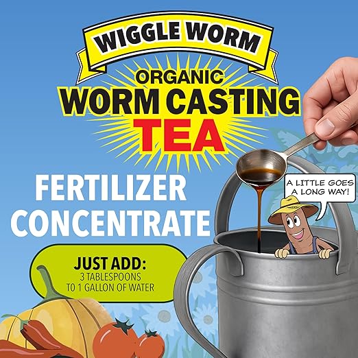 Pure Worm Castings Tea, 8 fl oz - Organic Liquid Fertilizer and Soil Amendment Concentrate for Indoor and Outdoor Plants