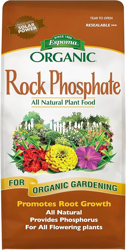 Espoma Rock Phosphate – 7.25 lb Organic Plant Fertilizer for Outdoor Flower Or Vegetable Gardens – Promotes Blooming & Root Growth – for Use On All Plants