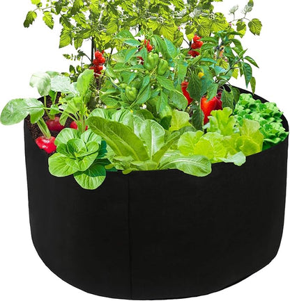 Firlar 2 Pack Raised Garden Bed, Fabric Raised Planting Bed, 100 Gallon Breathable Garden Grow Bags Round Planter Box for Herb, Flowers and Vegetables, 38 x 20 inch