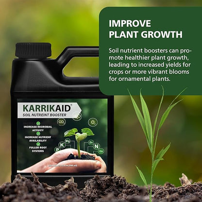 Soil Nutrient Booster Premium Plant Nutrition Formula for Lush Gardens Promotes Growth Blooms and Soil Vitality Root Stimulator for Plants - 32 fl oz